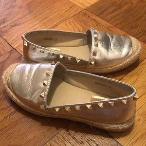 Bestelle Silver Studded Espadrilles Size 7